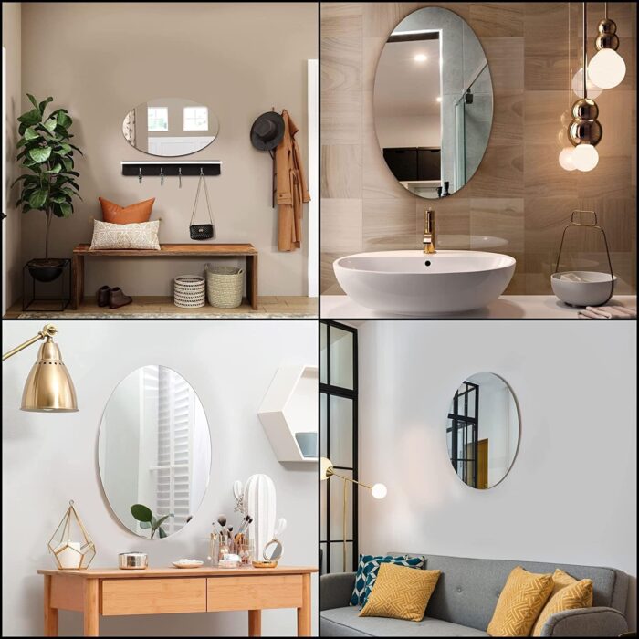 Wall Mirror Sticker (Oval + Rectangular) (BUY 1 GET 1 FREE) - Image 2