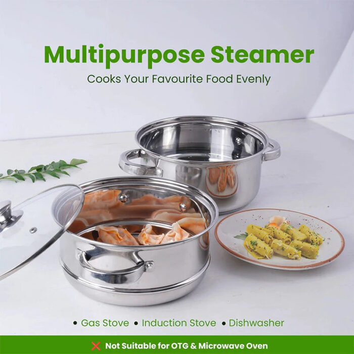 2-Tier Stainless Steel Steamer - Image 3