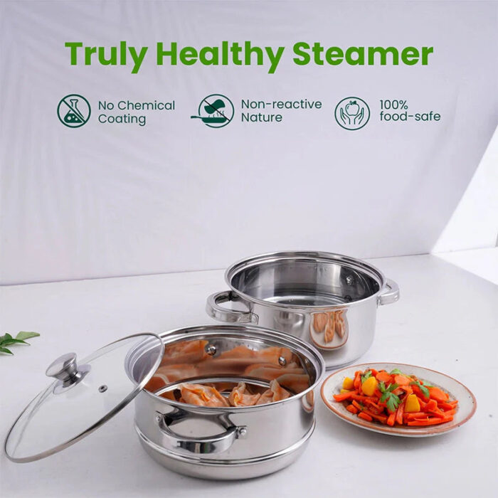 2-Tier Stainless Steel Steamer - Image 4