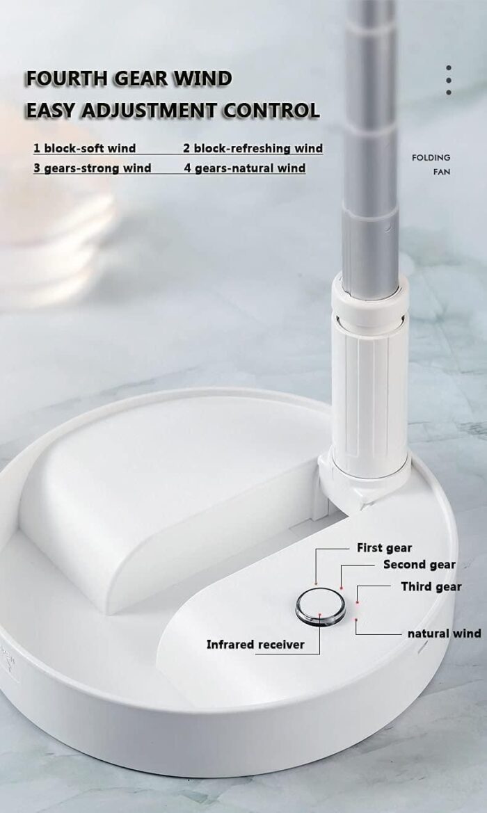 Adjustable Height Telescopic Rechargeable Standing Fan Rechargeable Pedestal Fan - Image 2